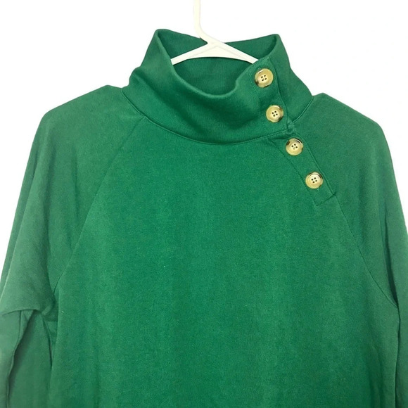 J.Crew factory mock neck sweatshirt, green women size extra small - Picture 1 of 11
